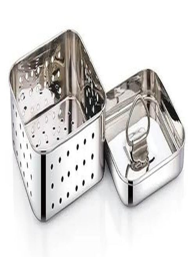 Attachh Stainless Steel Square Shape Indian Paneer/Tofu Press Mould Maker, Silver Square Design (300 ML, Size 11x11x4 Cm) - Image 5